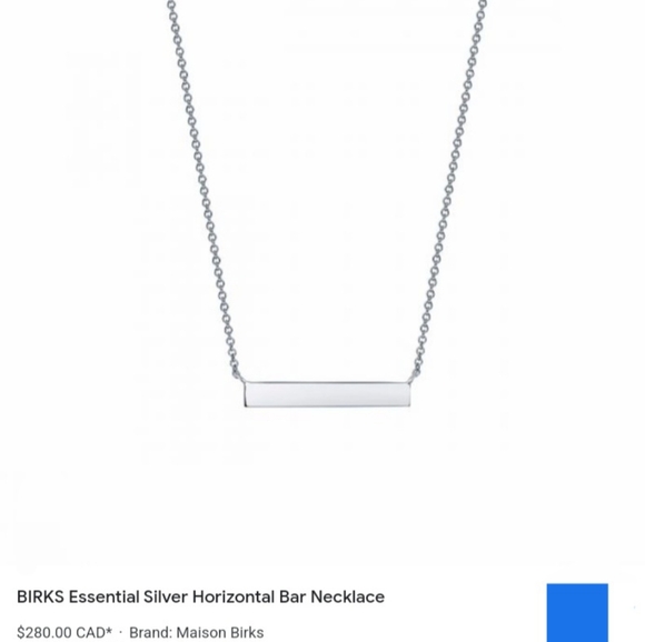 Birks Horizontal Bar Sterling Silver Necklace - Picture 5 of 5